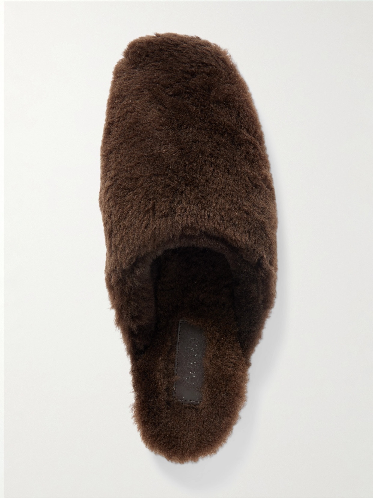 Aeyde Rega Shearling Mules In Brown