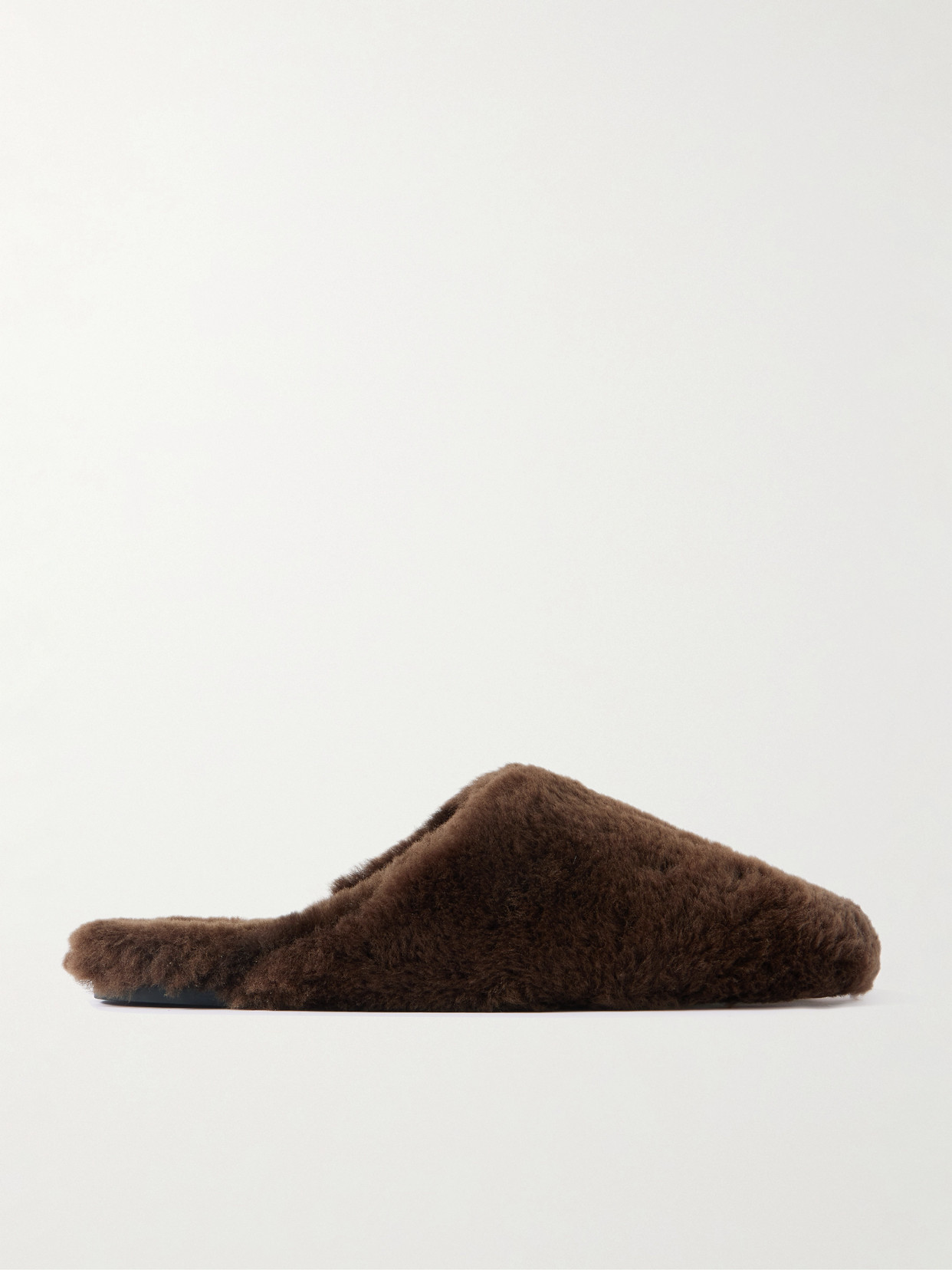 Aeyde Rega Shearling Mules In Brown