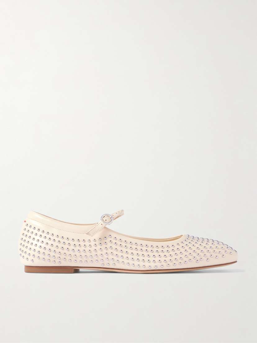 aeyde Uma Studded Leather Mary Jane Ballet Flats