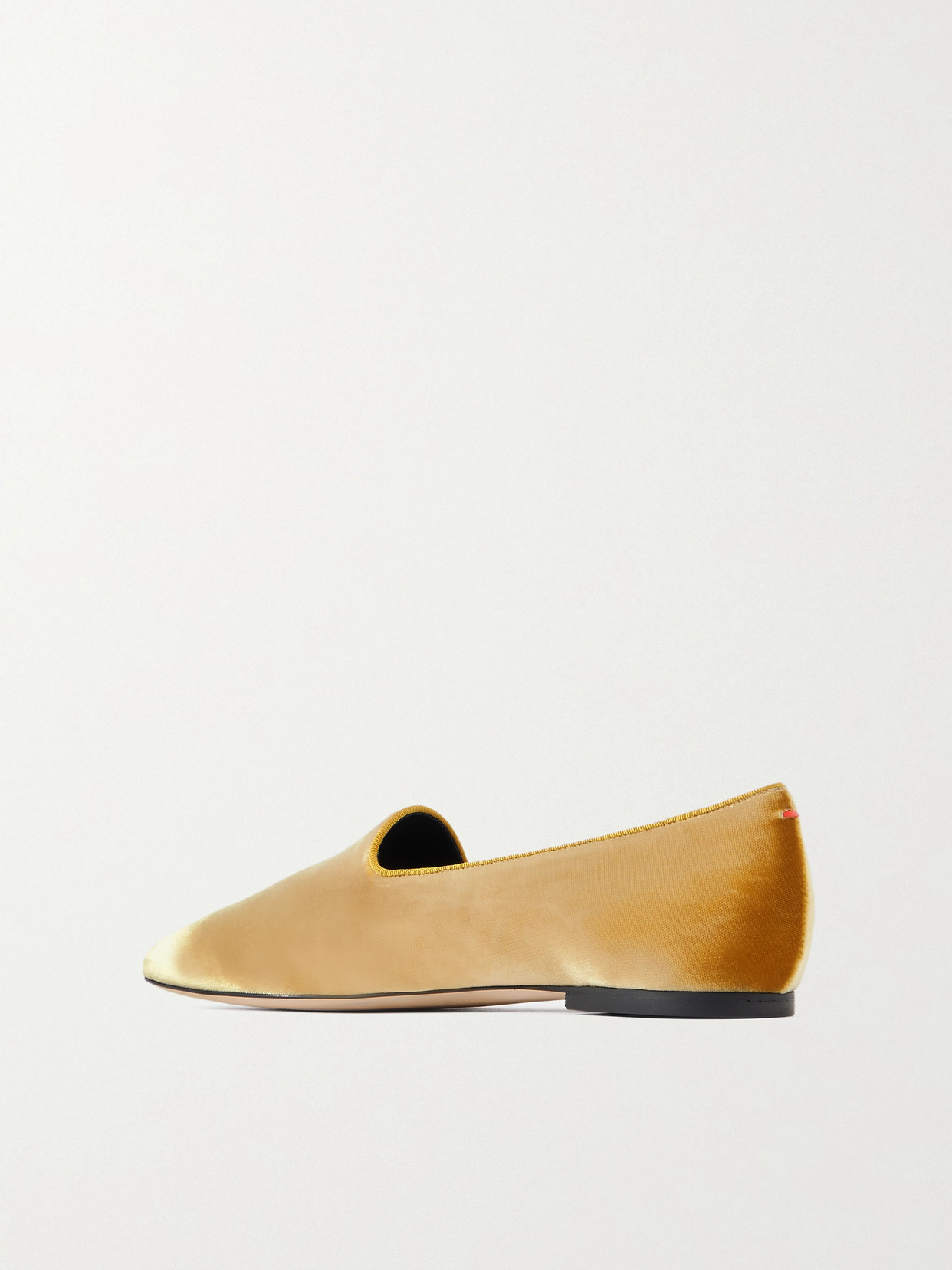 Aeyde Vanna Velvet Loafers In Yellow