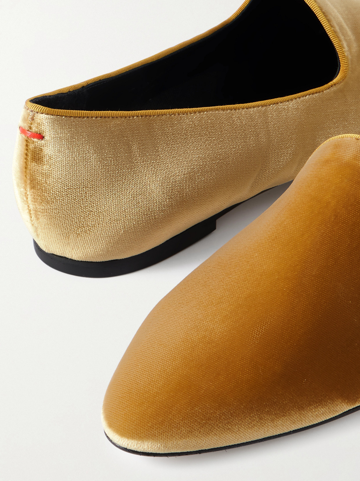 Aeyde Vanna Velvet Loafers In Yellow