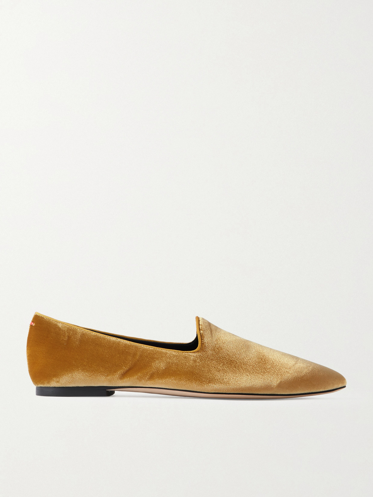 Aeyde Vanna Velvet Loafers In Yellow