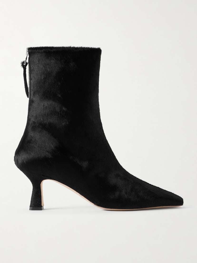 aeyde Elina Pony Hair Ankle Boots