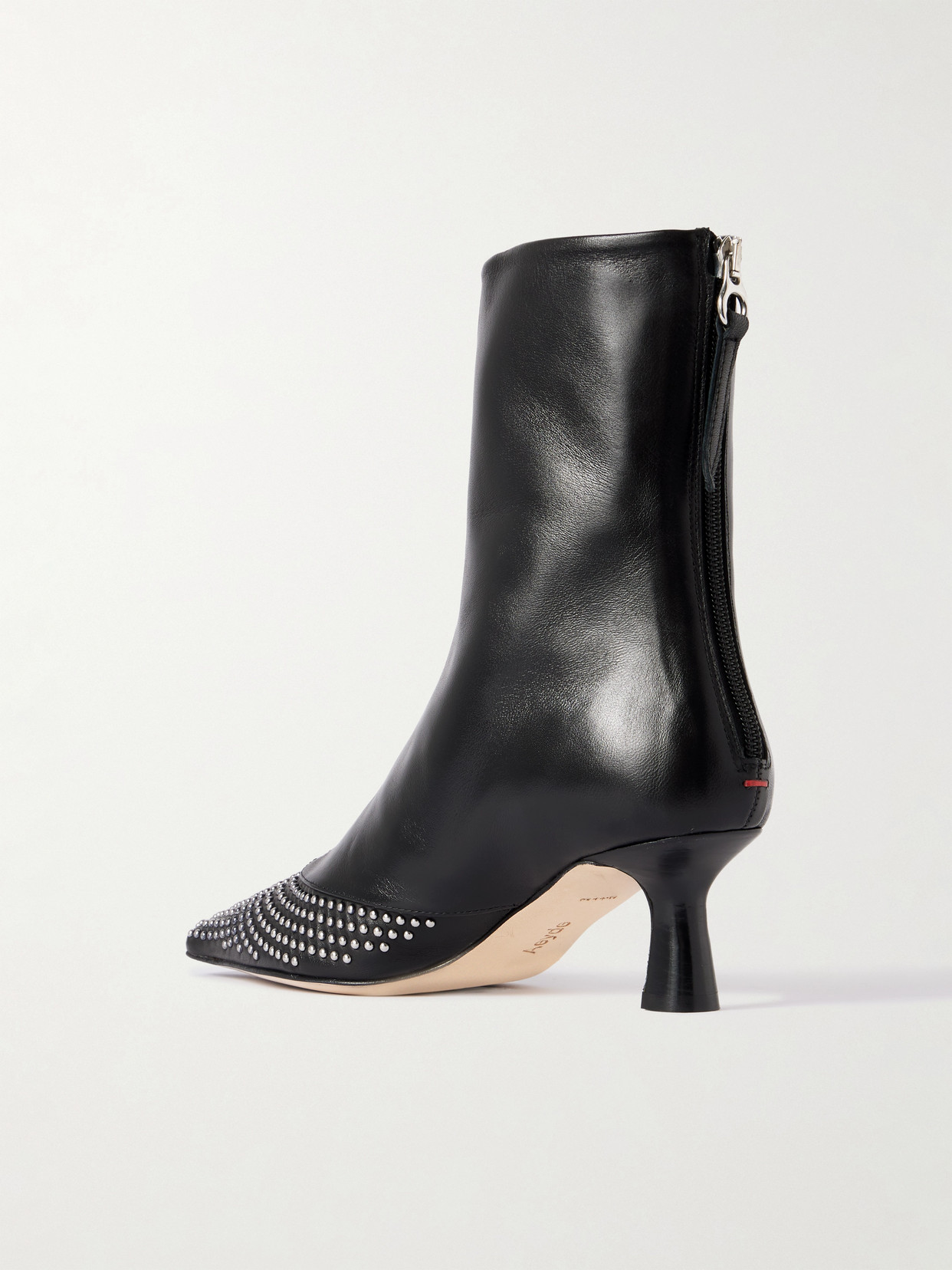 Aeyde Black Sila Mini Stud Leather Boots In Black