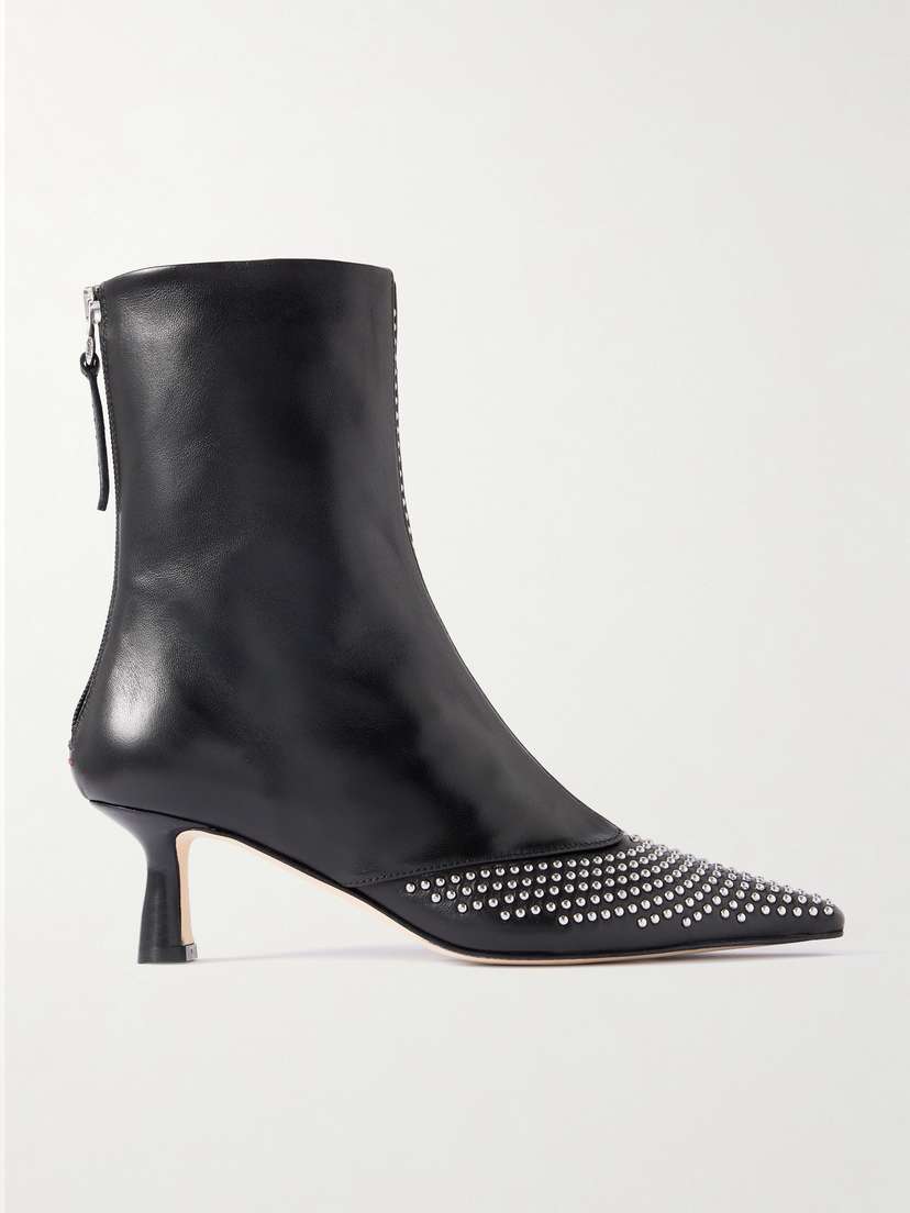 aeyde Sila Studded Leather Ankle Boots