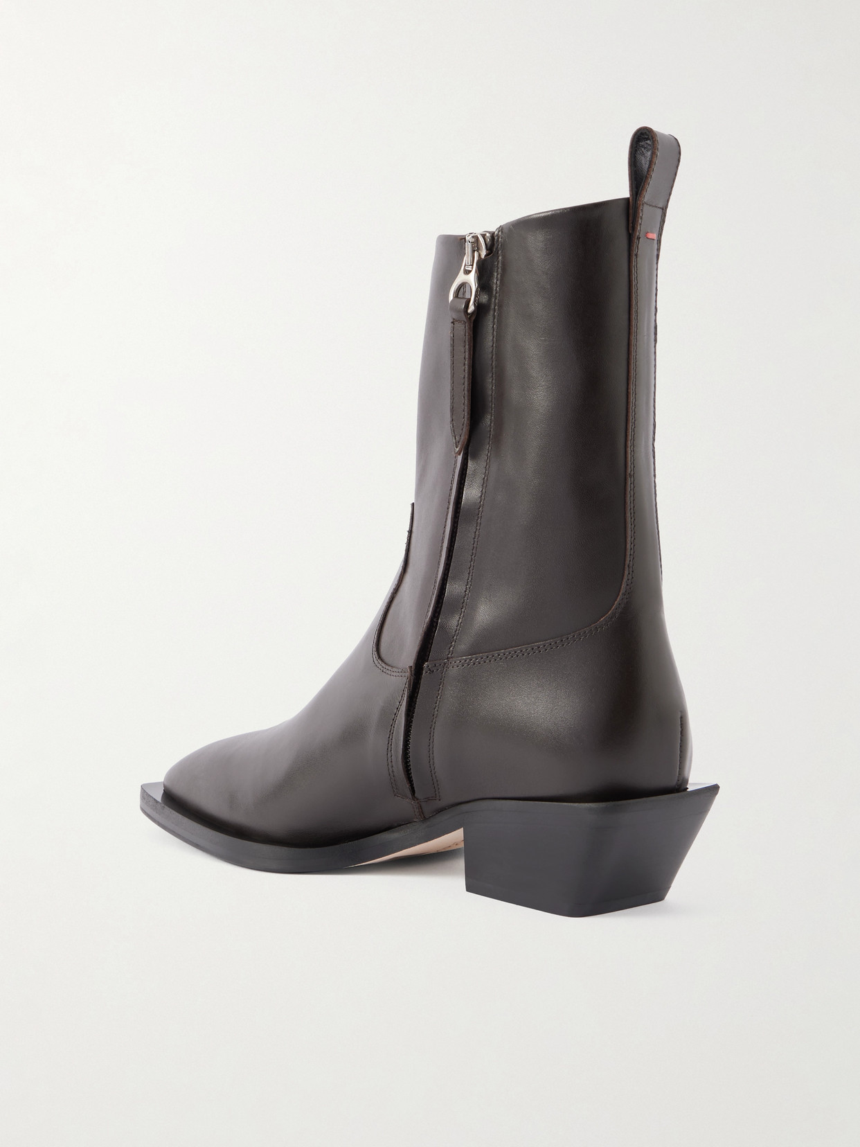 Aeyde Luis Leather Ankle Boots In Brown