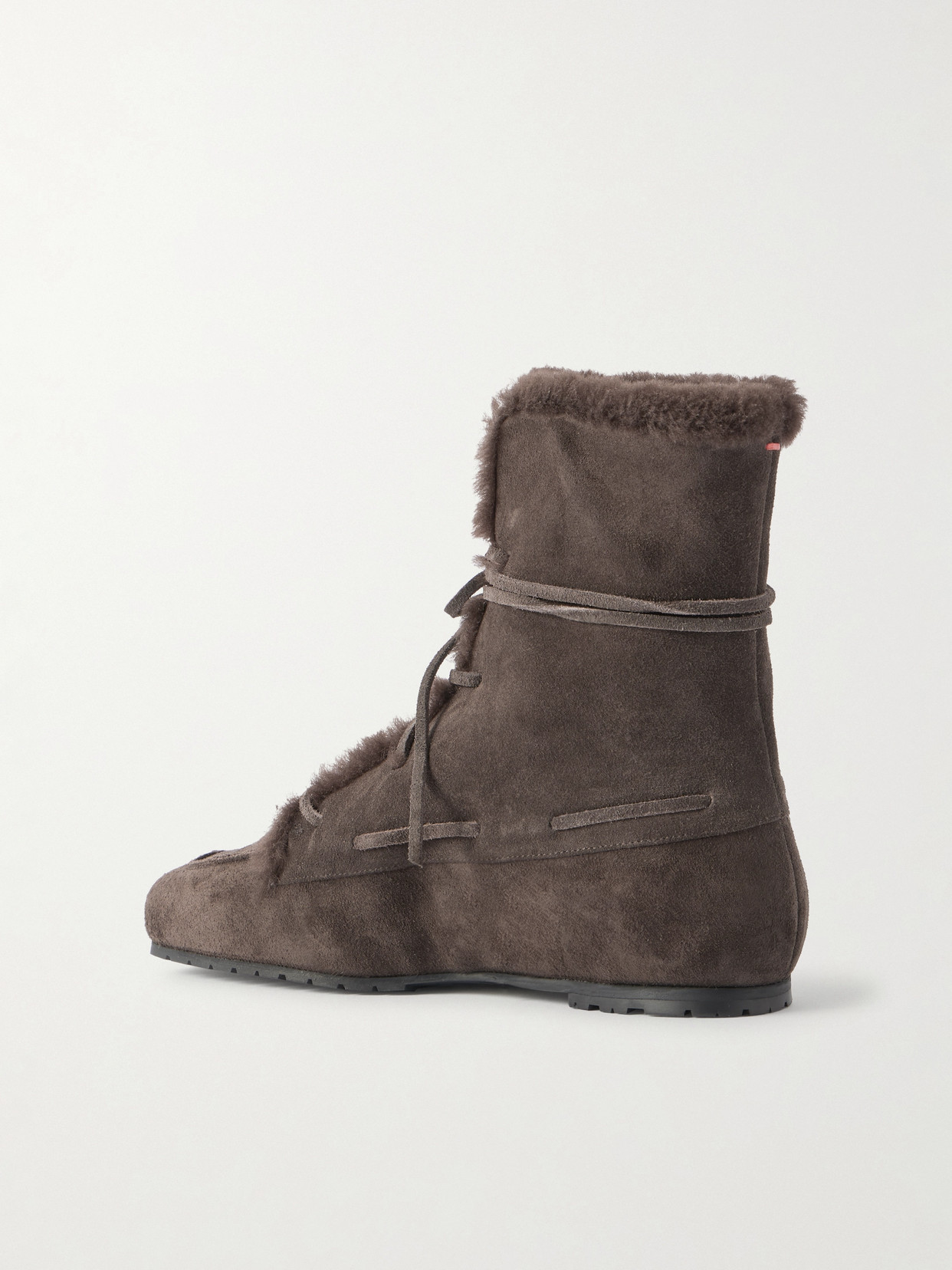 Aeyde Paul Shearling Ankle Boots In Brown