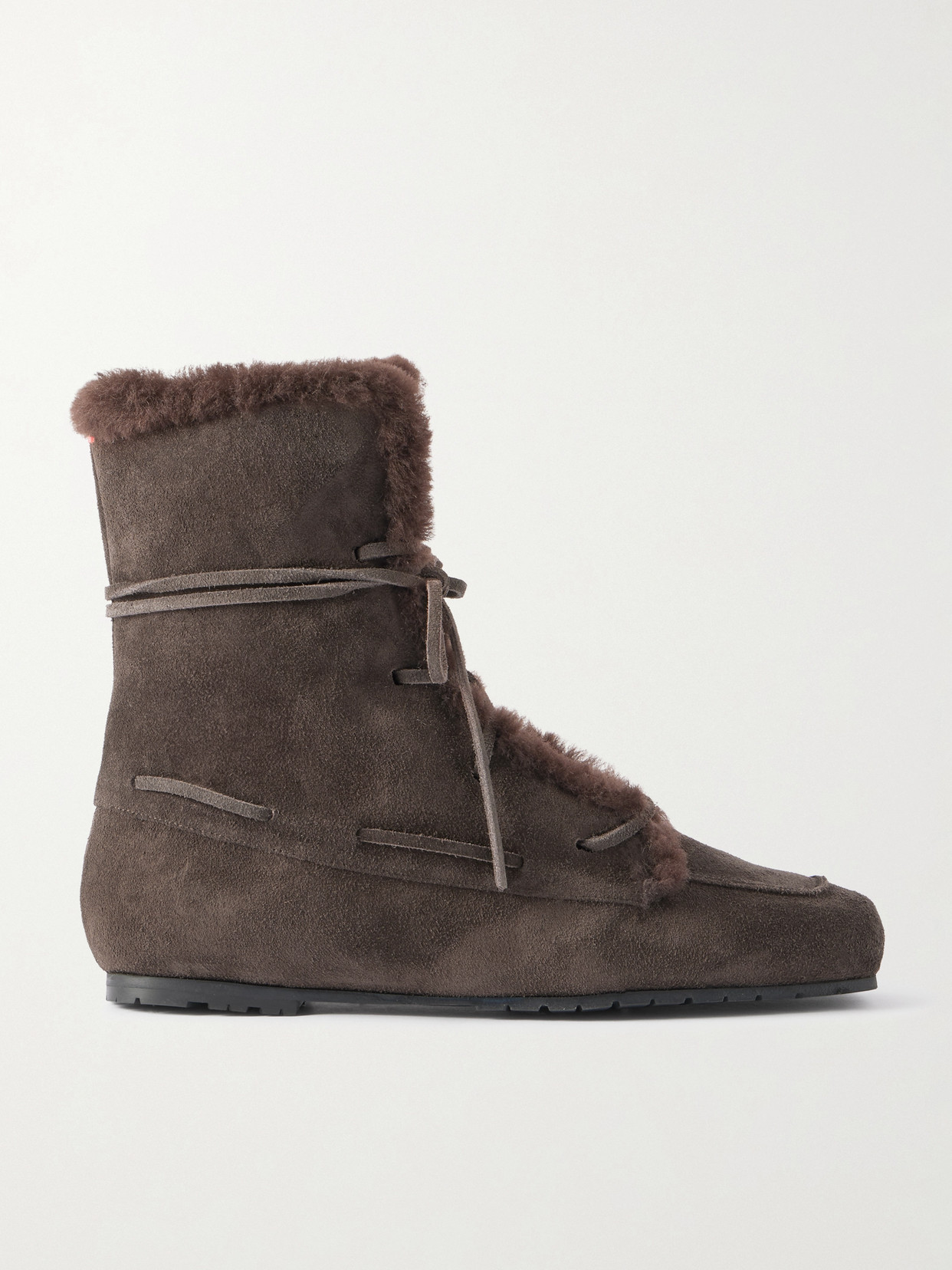 Aeyde Paul Shearling Ankle Boots In Brown