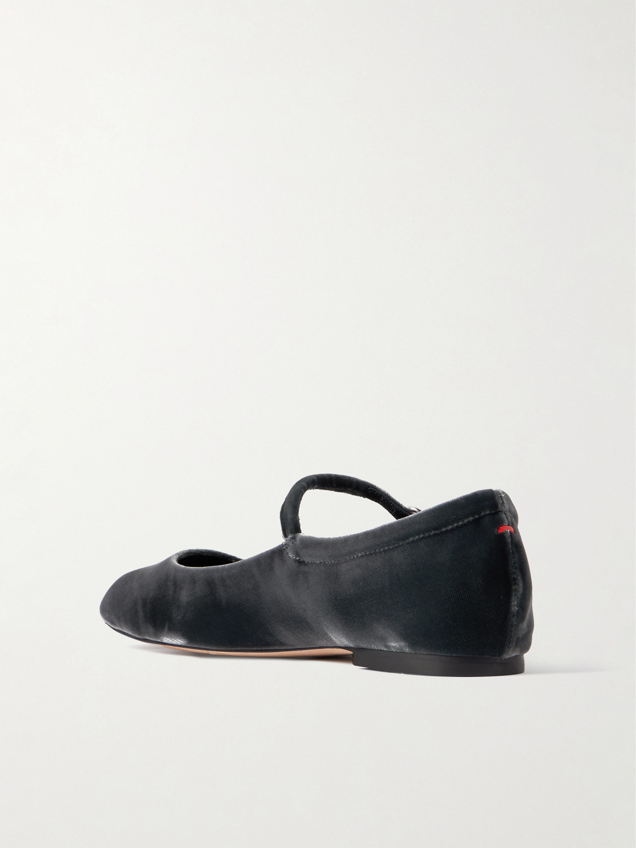 Aeyde Uma Velvet Mary Jane Ballet Flats In Black