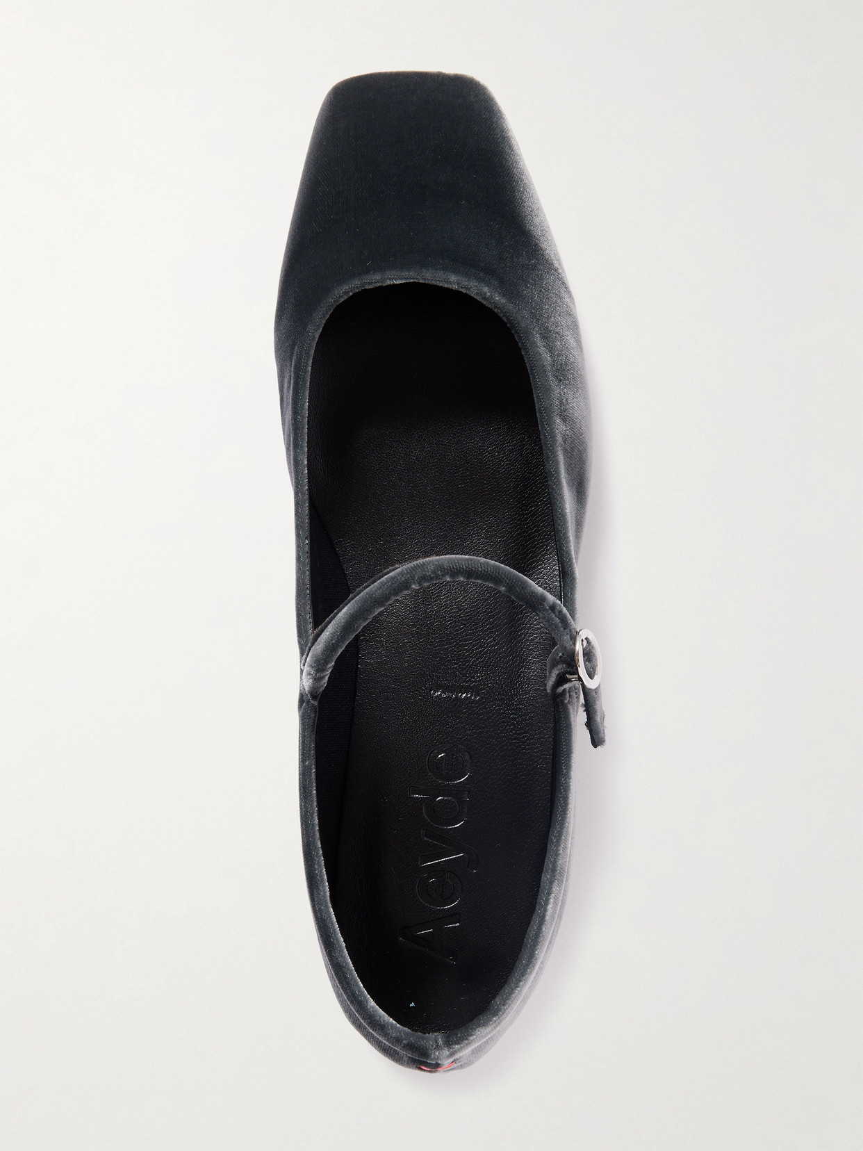 Aeyde Uma Velvet Mary Jane Ballet Flats In Black
