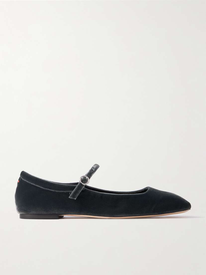aeyde Uma Velvet Mary Jane Ballet Flats