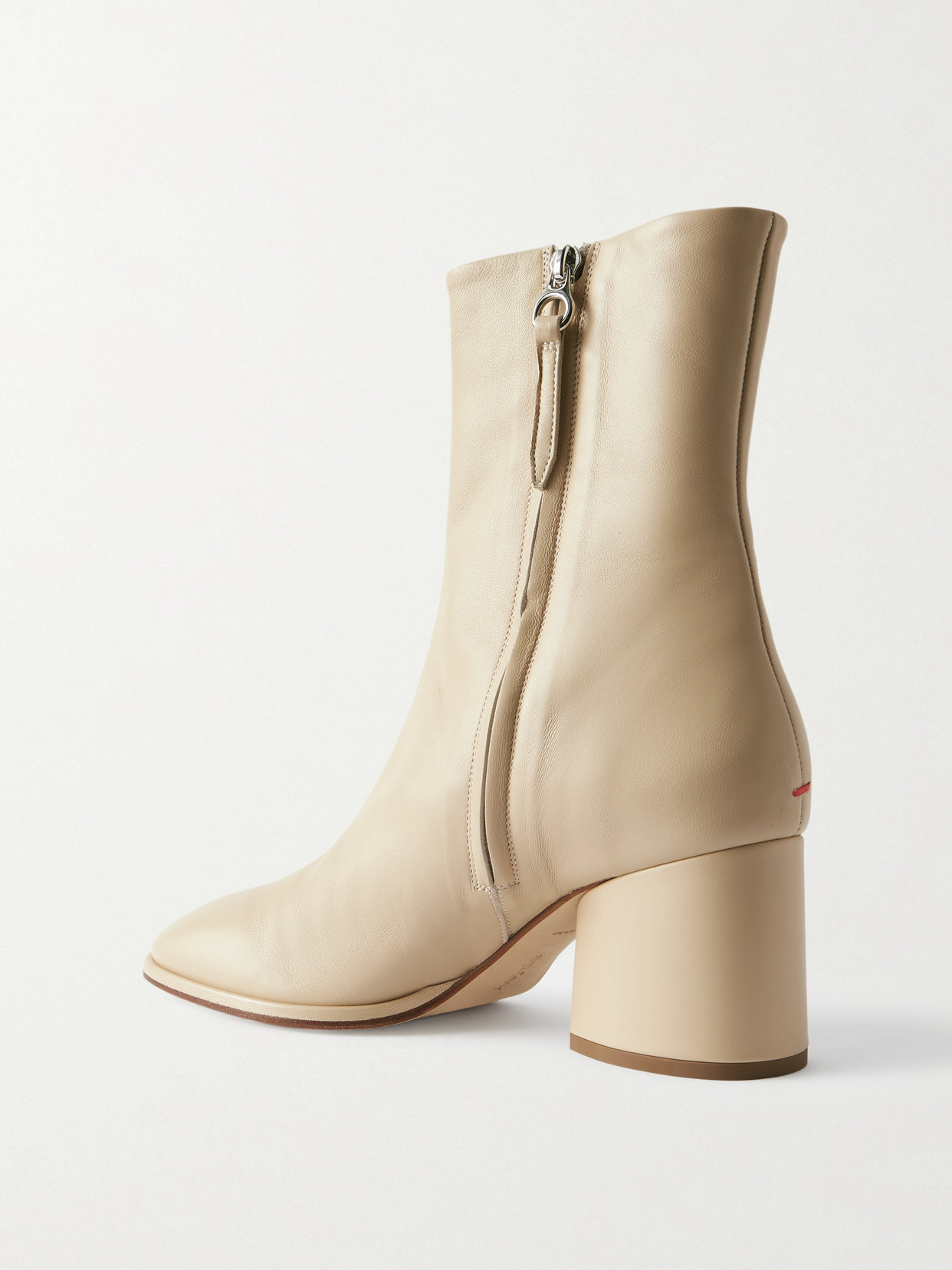 Aeyde Ayla Leather Ankle Boots In Neutral