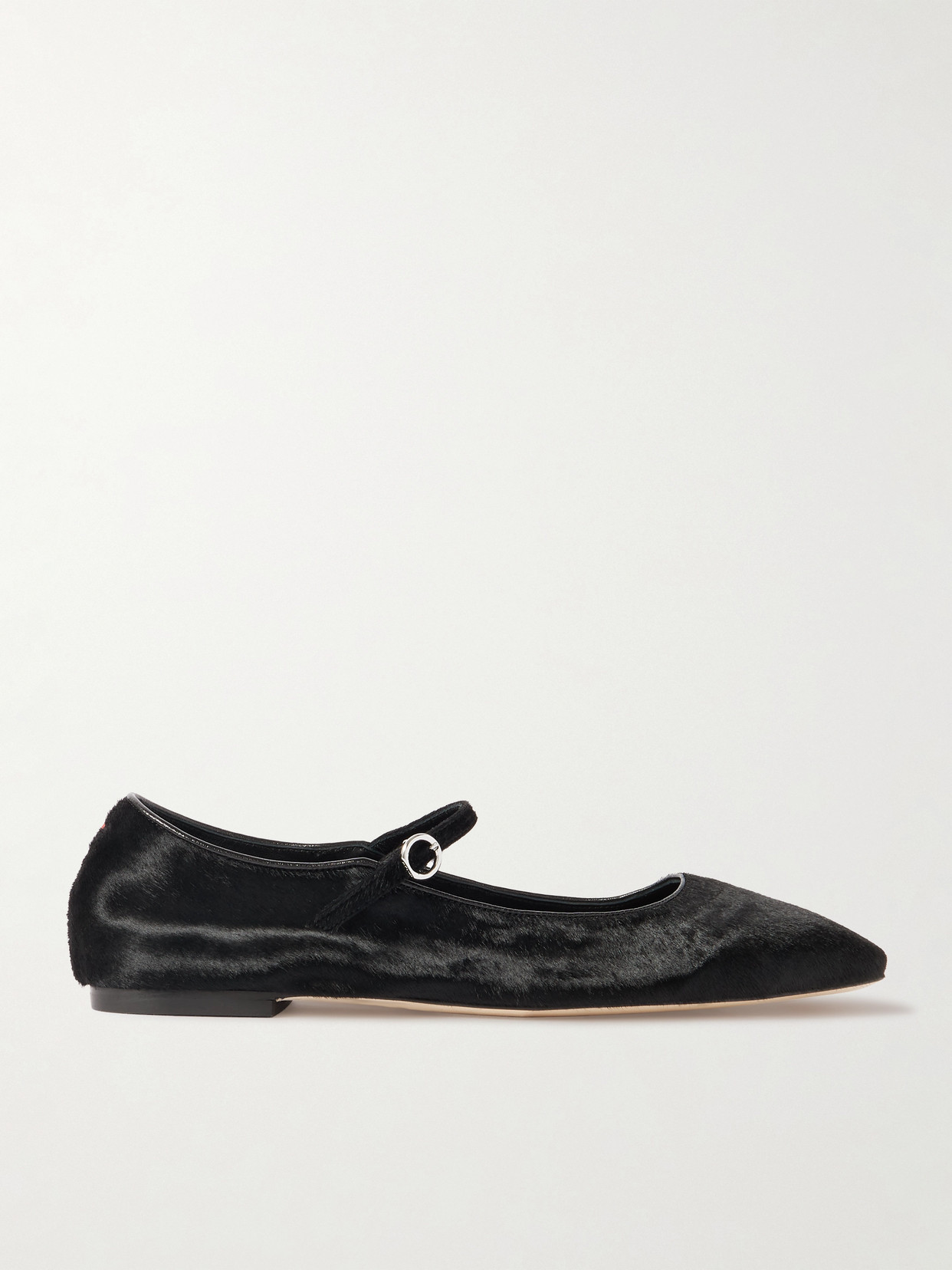 Aeyde Uma Calf Hair Mary Jane Ballet Flats In Black