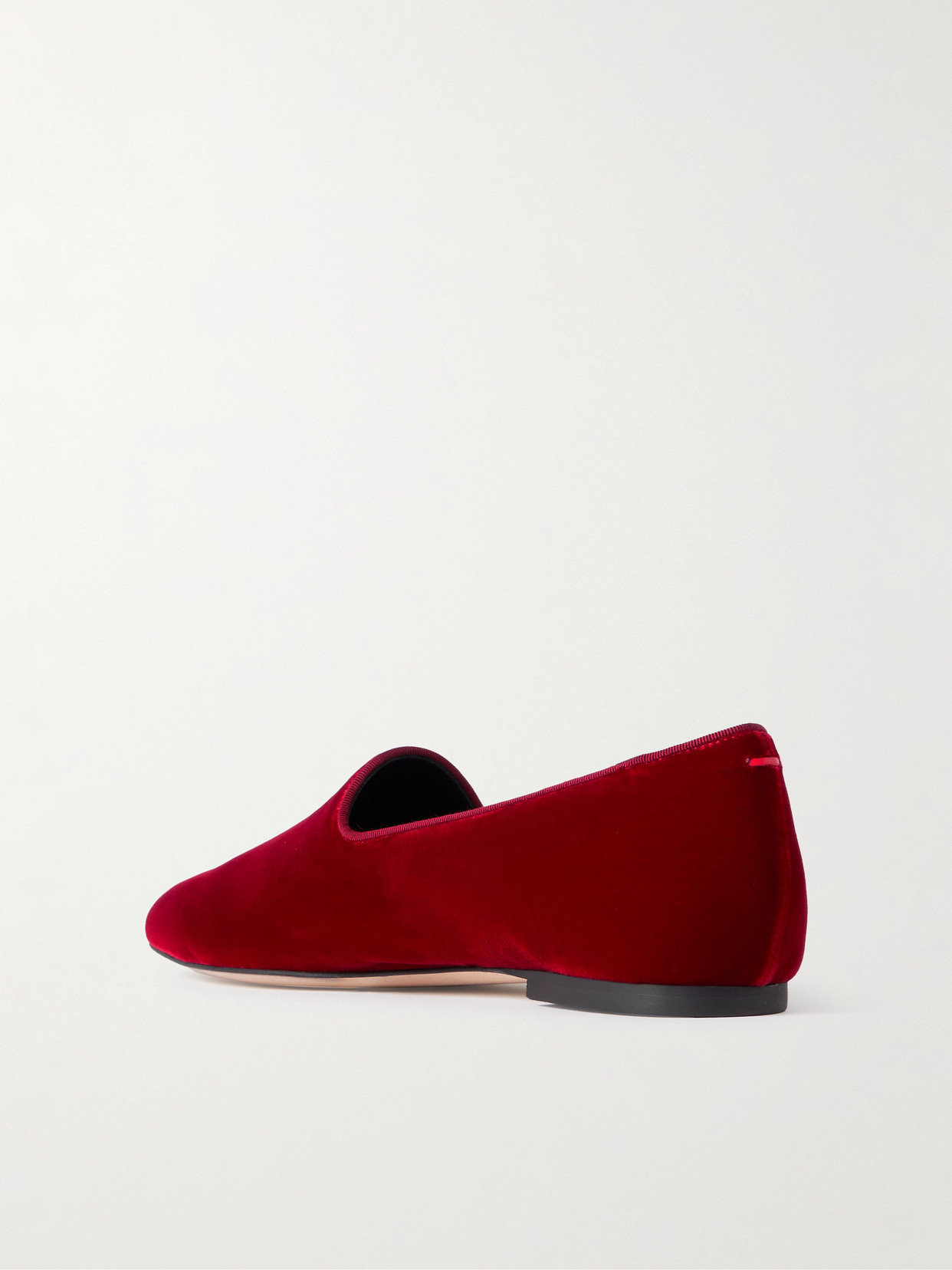 Aeyde Vanna Velvet Loafers In Red