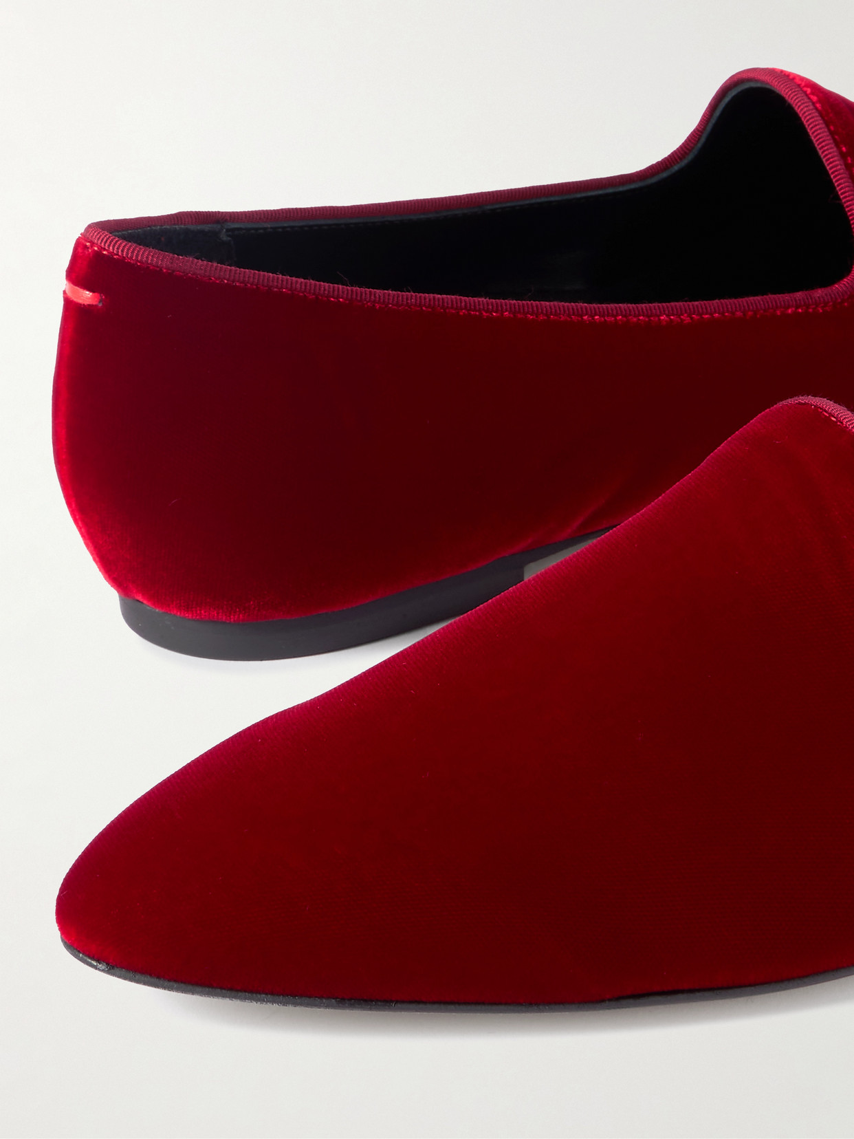 Aeyde Vanna Velvet Loafers In Red