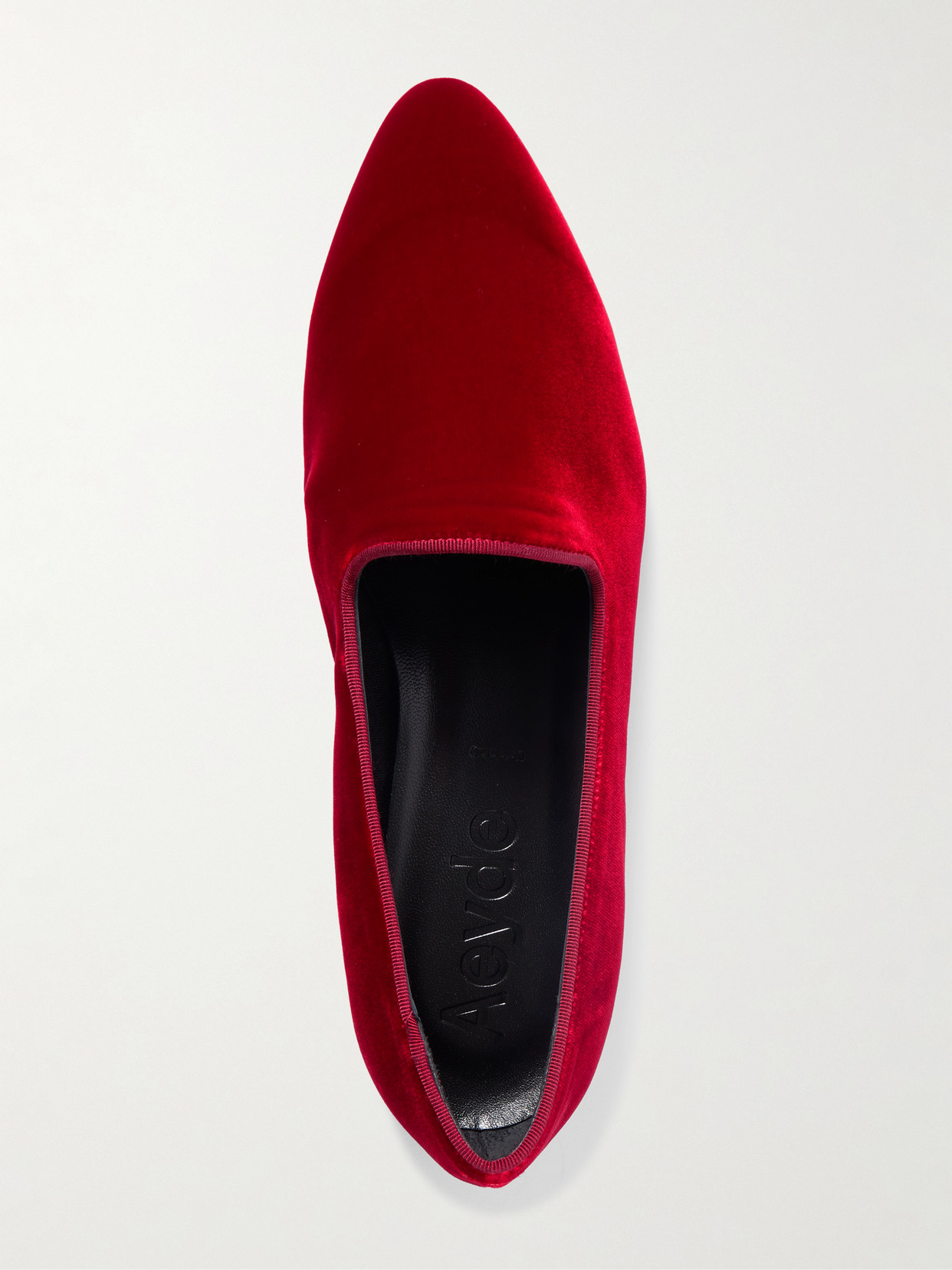 Aeyde Vanna Velvet Loafers In Red