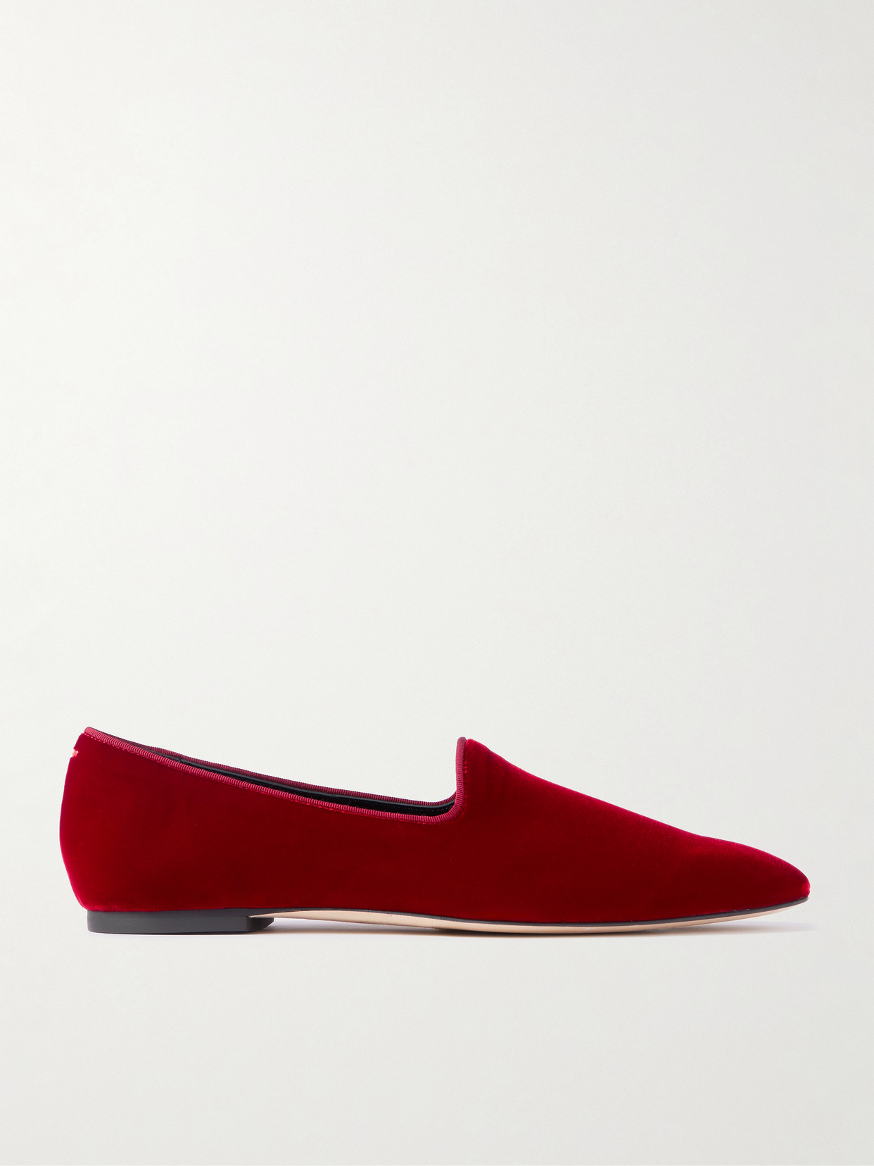 Aeyde Vanna Velvet Loafers In Red