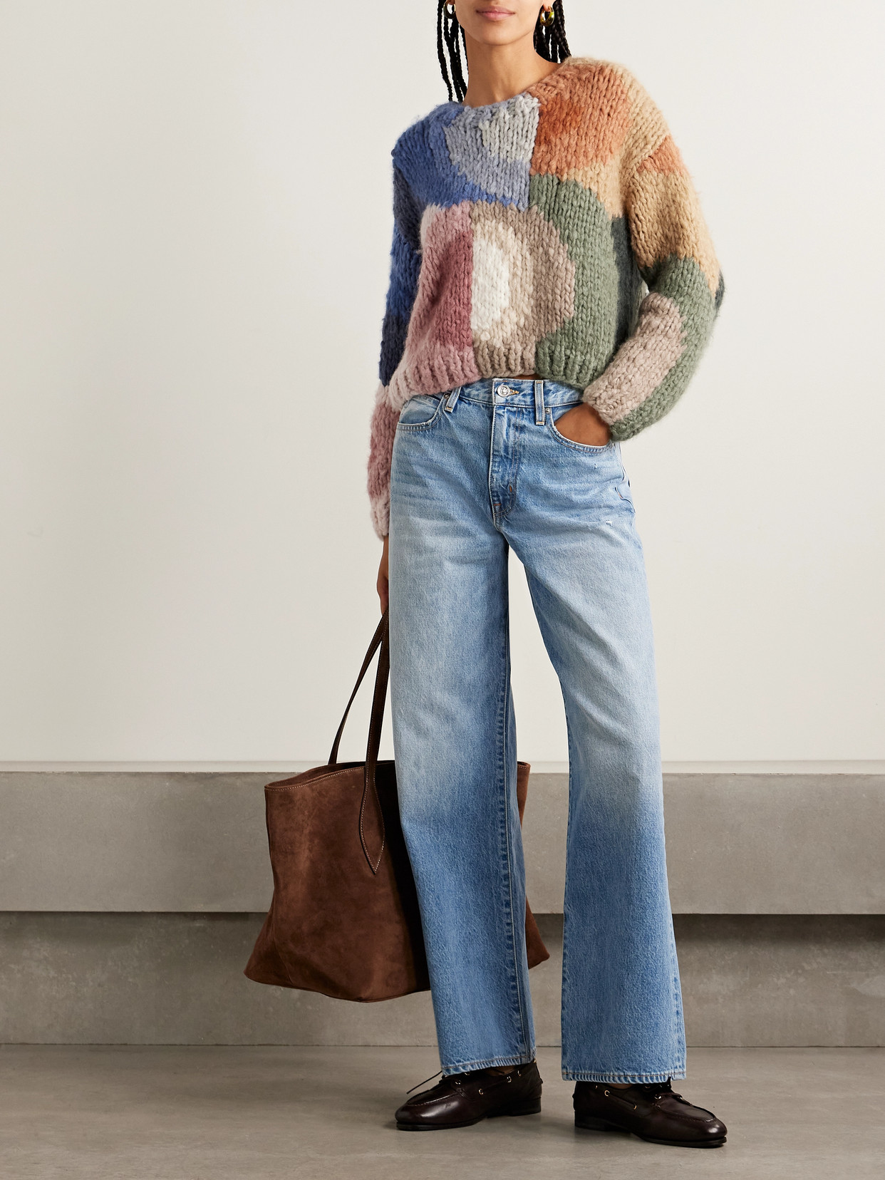 Suzie Kondi Serafin Jooshi Color-block Cashmere Sweater In Multi