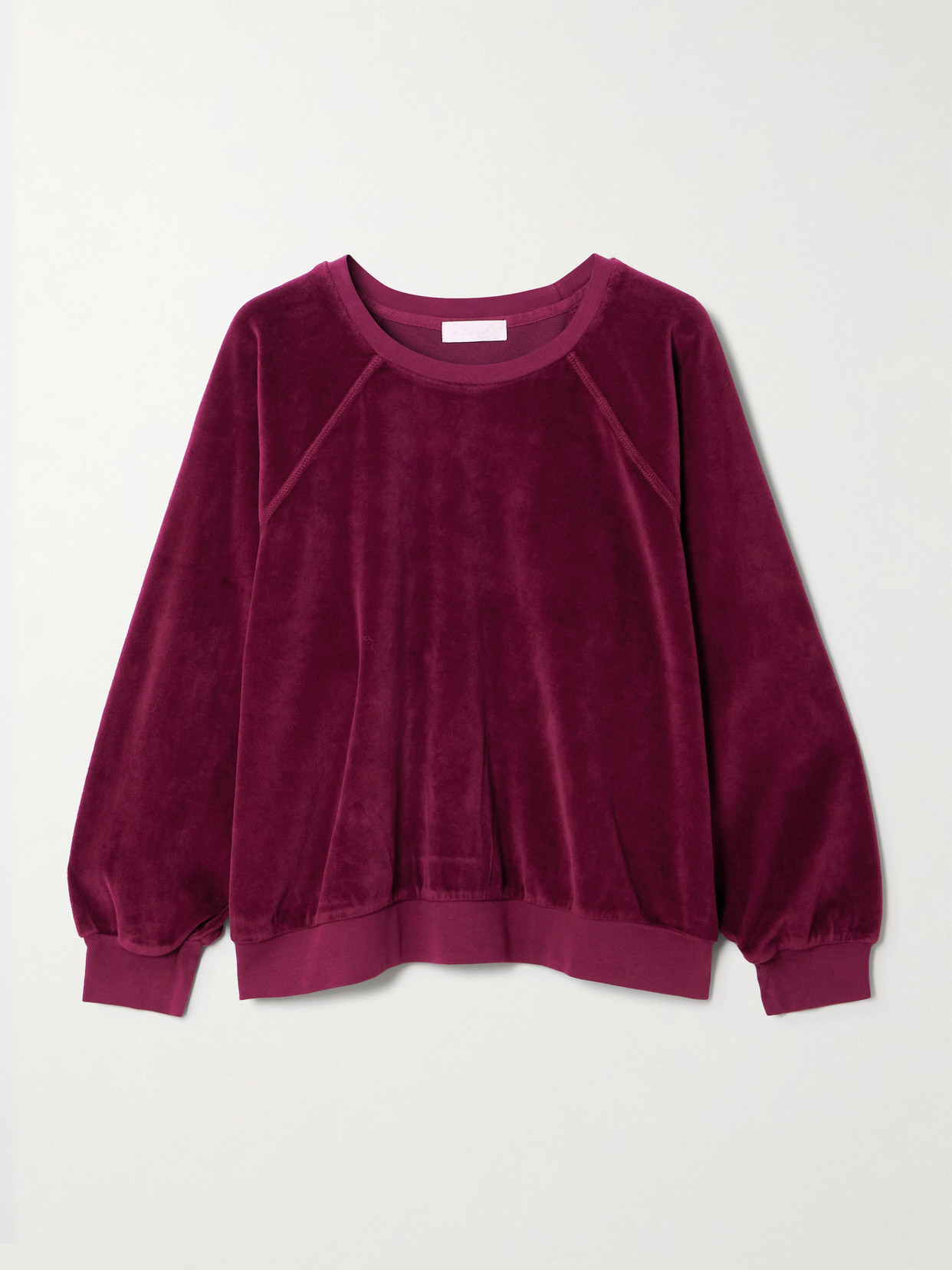 Suzie Kondi Samos Cotton-blend Velour Sweatshirt In Burgundy