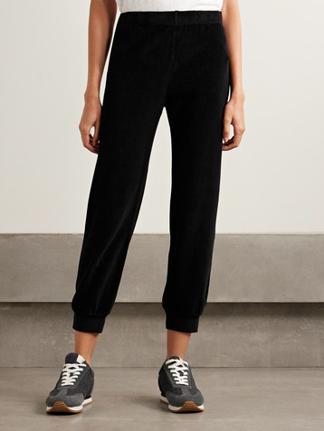 Suzie Kondi Tinos cotton-blend velour track pants