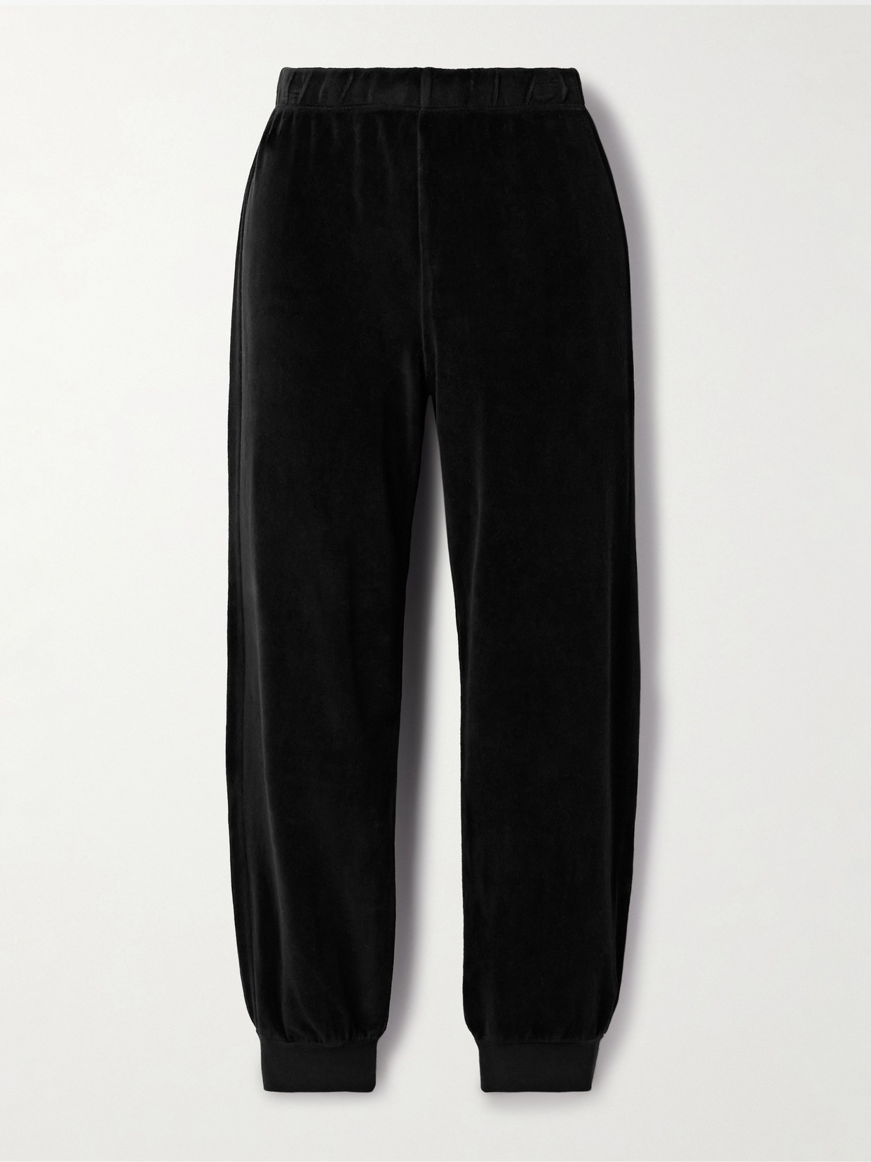 Suzie Kondi Tinos Cotton-blend Velour Track Pants In Black