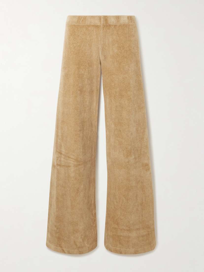Suzie Kondi Lito Cotton-blend Velour Flared Sweatpants