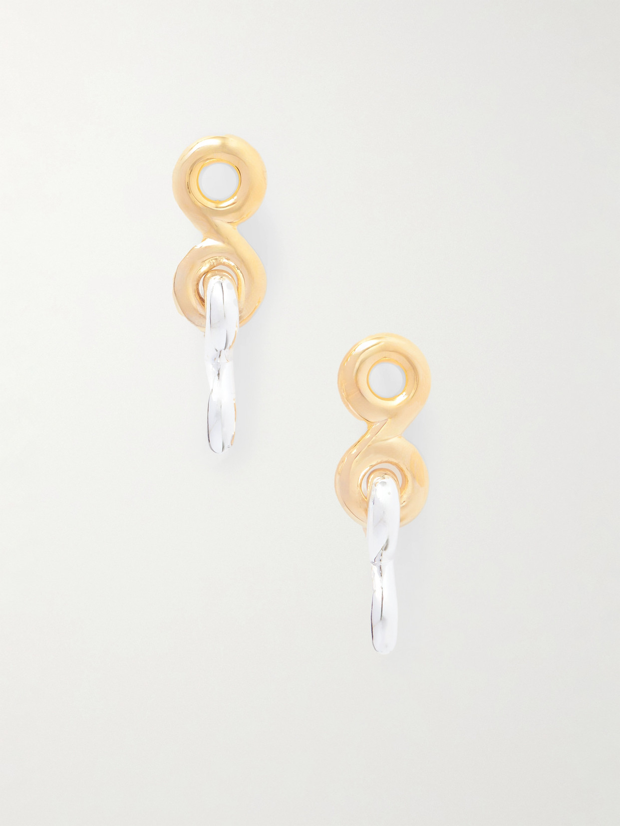 Uncommon Matters Double-loop Knot Gold Vermeil And Silver Earrings