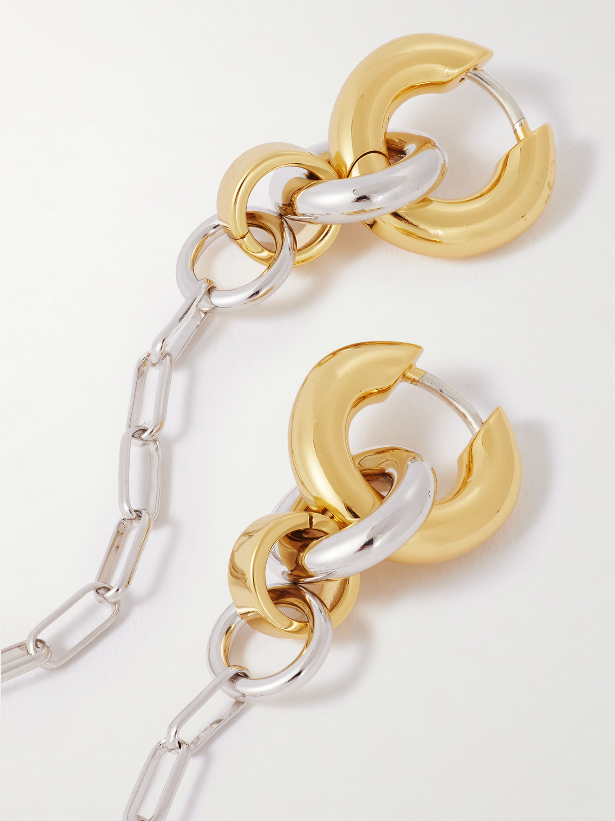 Laura Lombardi Pezza Rhodium- And Gold-plated Hoop Earrings In Metallic
