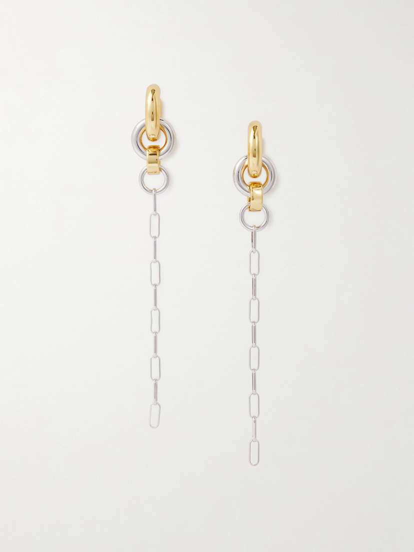Laura Lombardi Pezza Rhodium- And Gold-plated Hoop Earrings