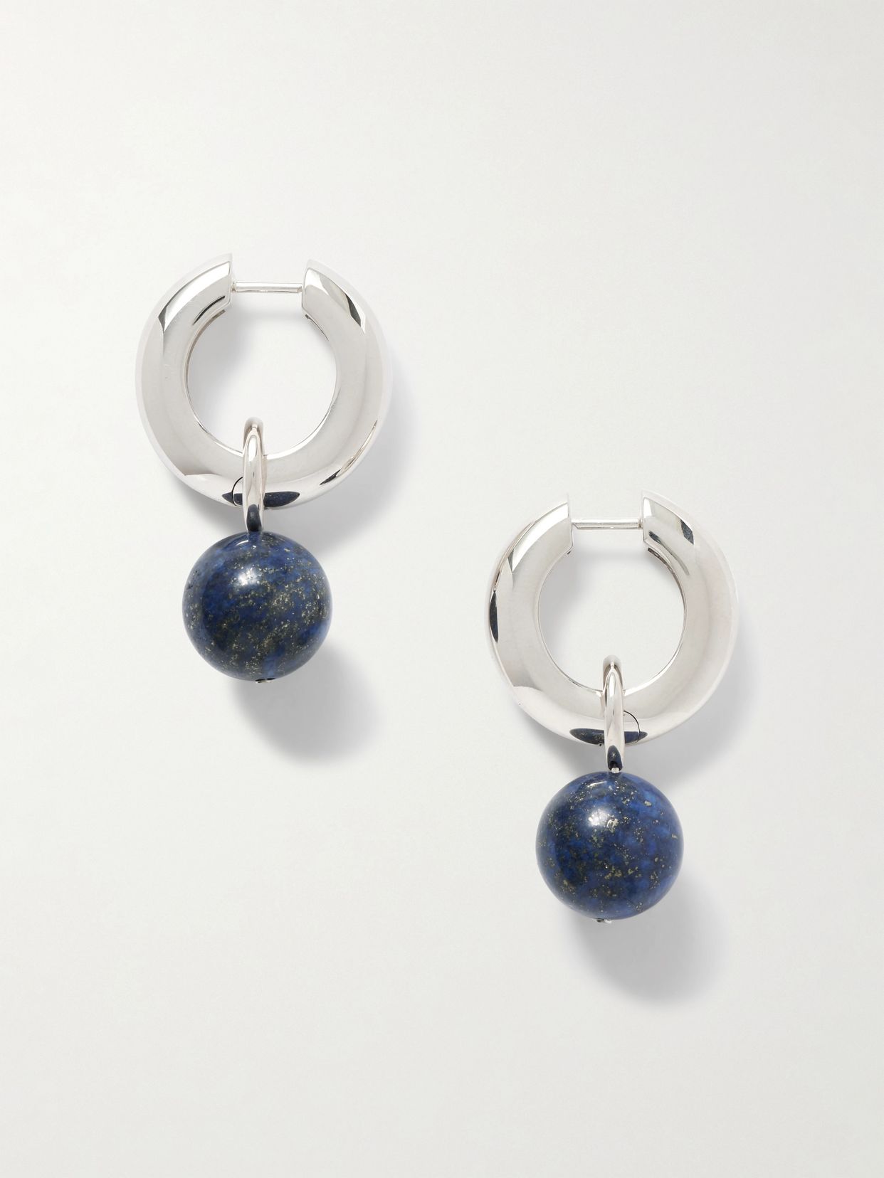 Sonia recycled sterling silver lapis lazuli hoop earrings