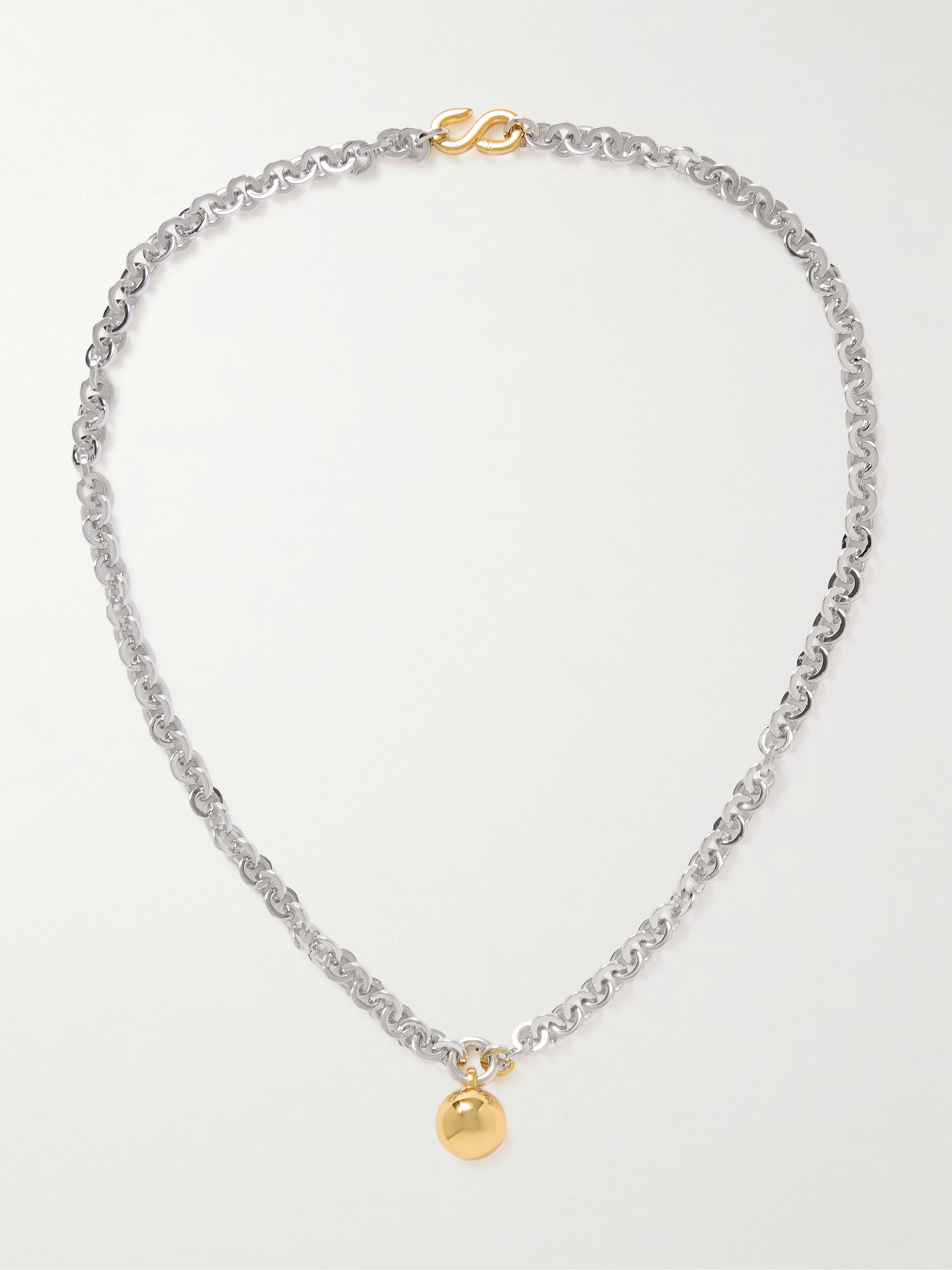 Laura Lombardi Campana Rhodium- And Gold-plated Necklace In Metallic