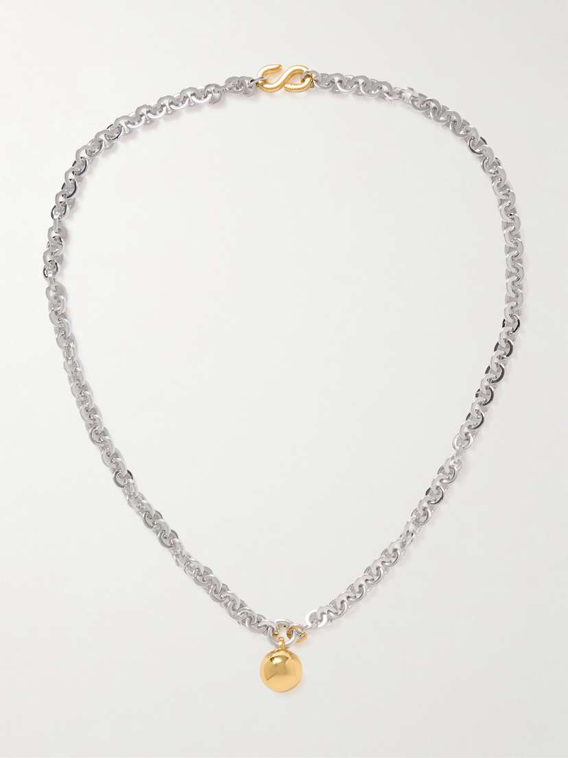 Laura Lombardi Campana Rhodium- And Gold-plated Necklace
