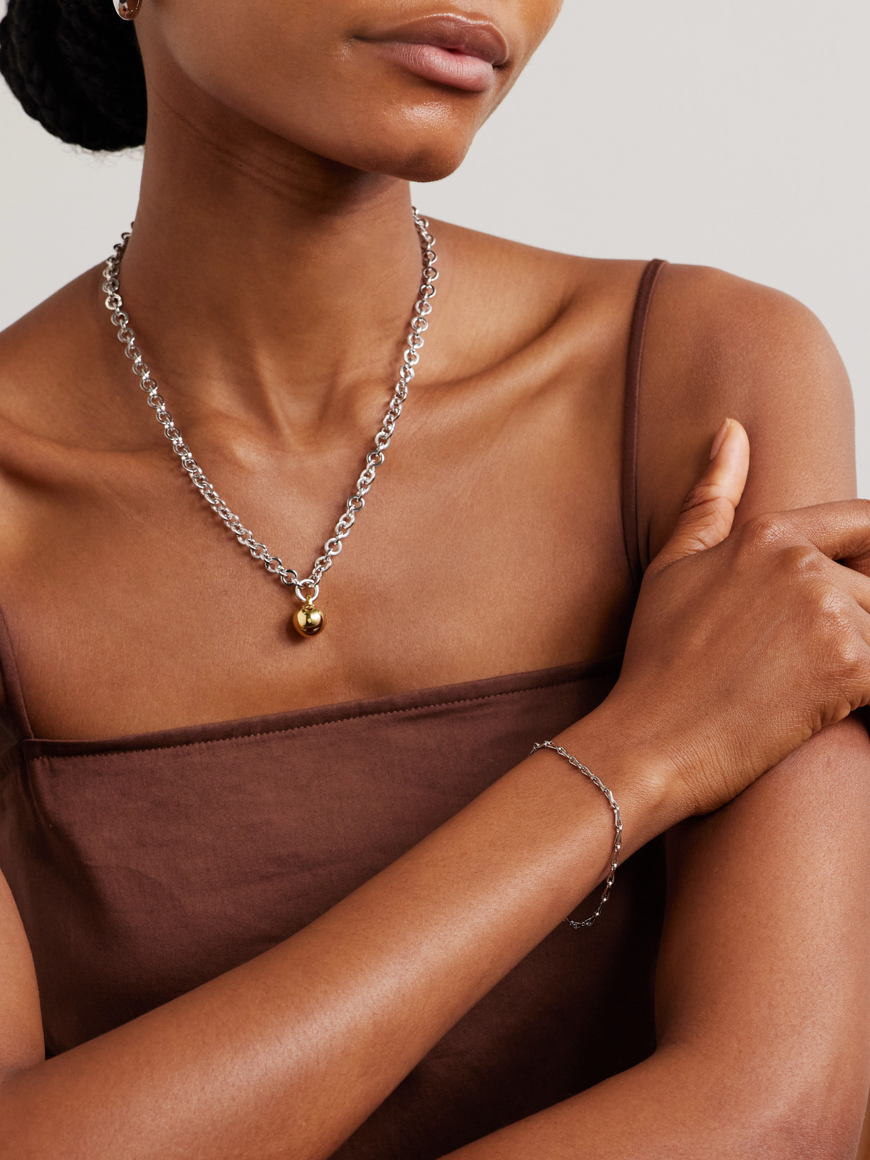 Laura Lombardi Corre Platinum-plated Bracelet In Metallic