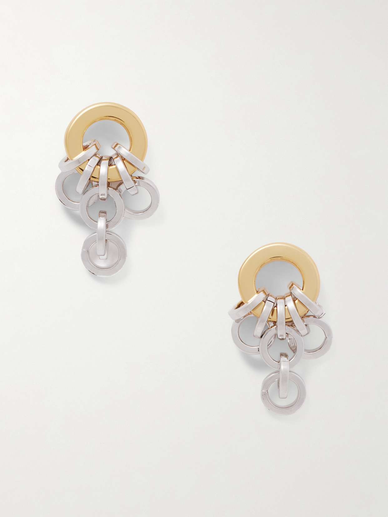 Laura Lombardi Colonna Rhodium- And Gold-plated Earrings In Multi