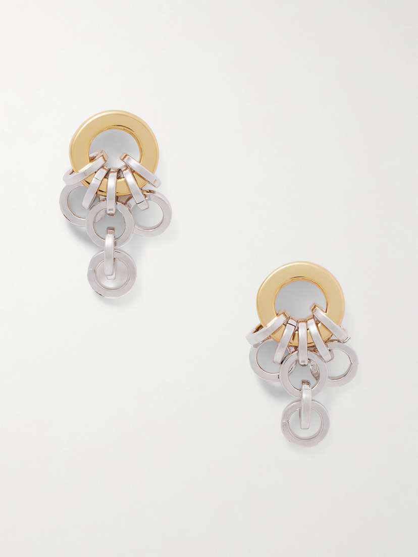 Laura Lombardi Colonna Rhodium- And Gold-plated Earrings