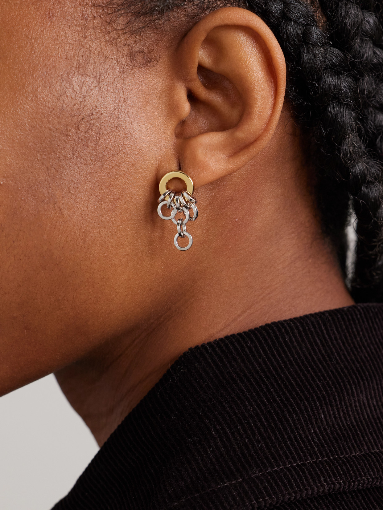 Laura Lombardi Colonna Rhodium- And Gold-plated Earrings In Multi