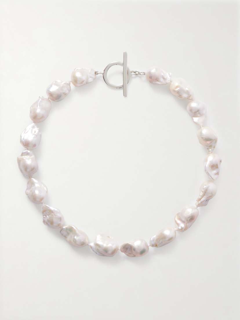 AGMES Recycled Sterling Silver Pearl Necklace