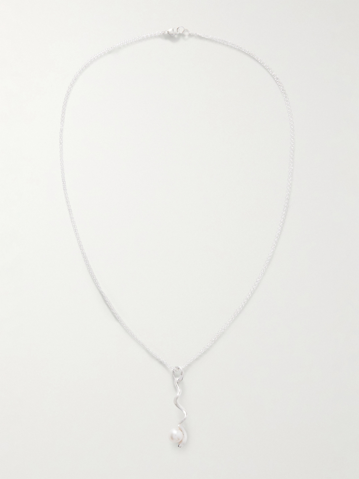 Agmes Teneille Recycled Sterling Silver Pearl Necklace In Metallic