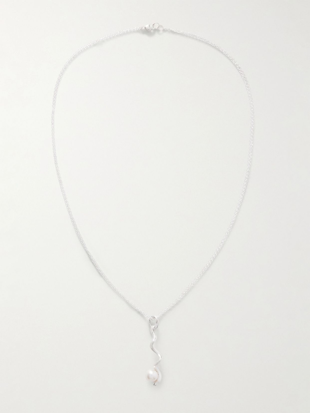 Teneille recycled sterling silver pearl necklace