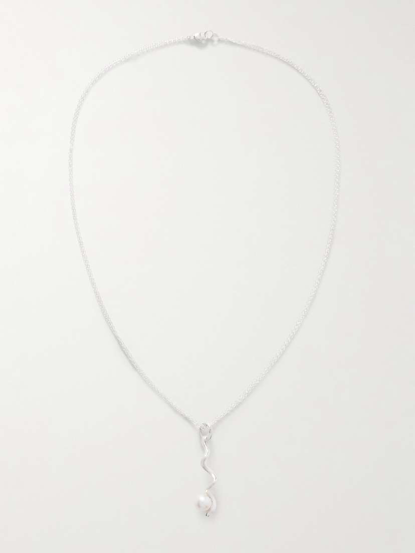 AGMES Teneille Recycled Sterling Silver Pearl Necklace