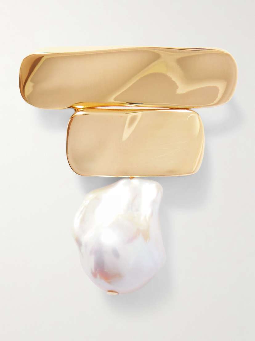 AGMES Ilona Recycled Gold Vermeil Pearl Brooch