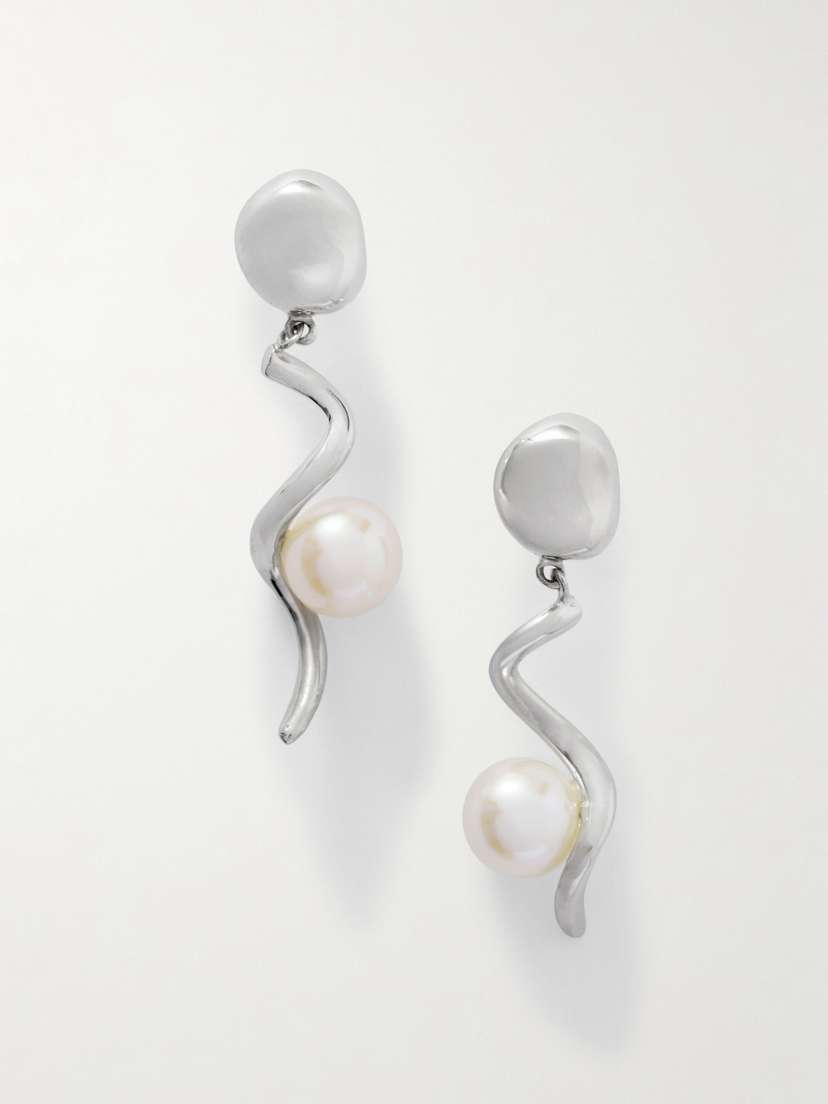 AGMES Teneille Recycled Sterling Silver Pearl Earrings