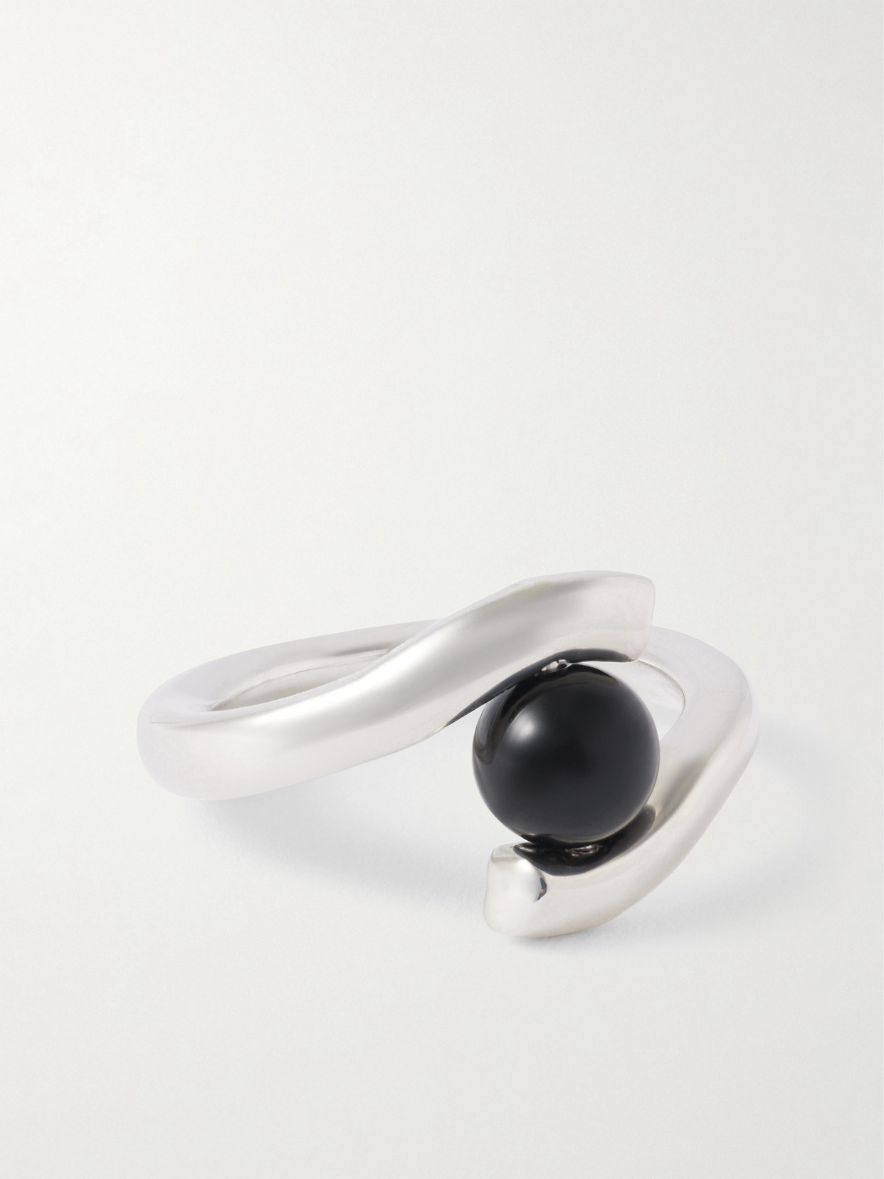 AGMES - Claire Recycled Sterling Silver Onyx Ring - 5