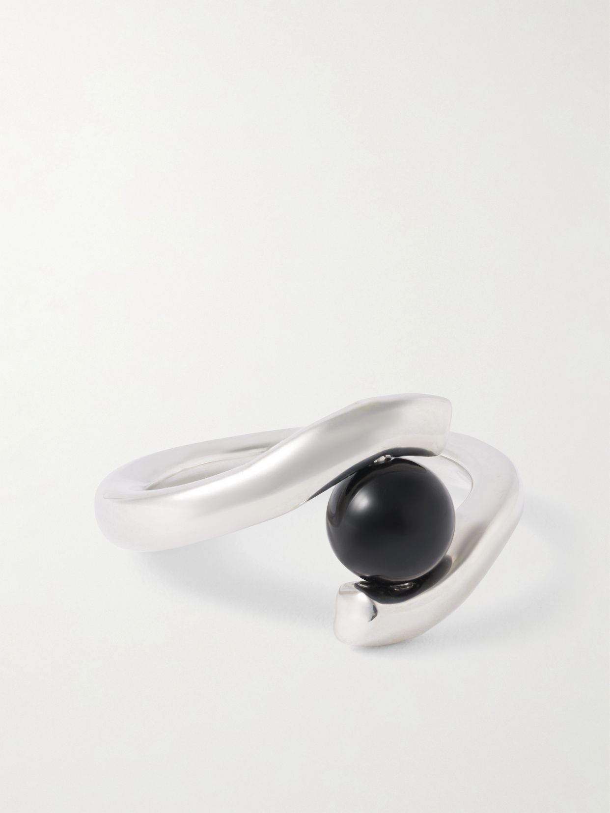 Claire recycled sterling silver onyx ring