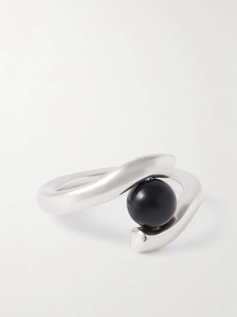 AGMES Claire Recycled Sterling Silver Onyx Ring