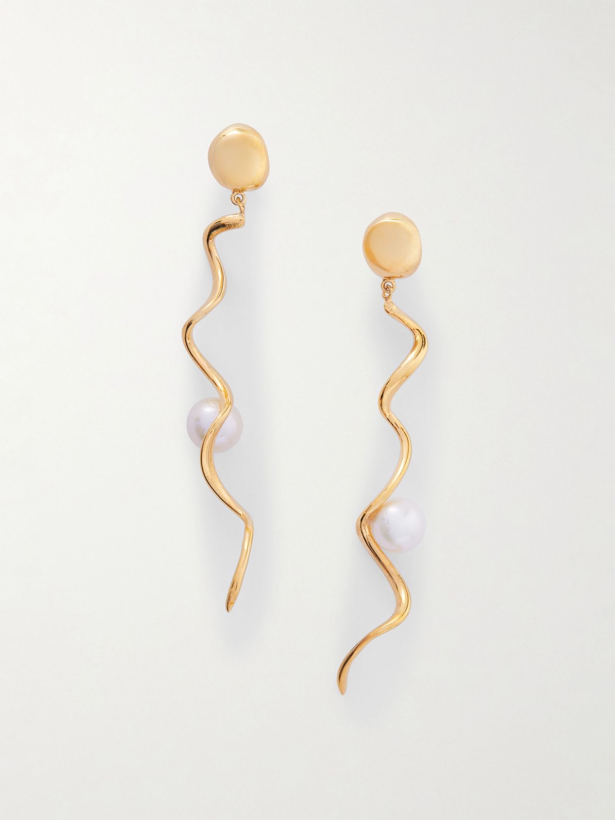 Teneille recycled gold vermeil pearl earrings