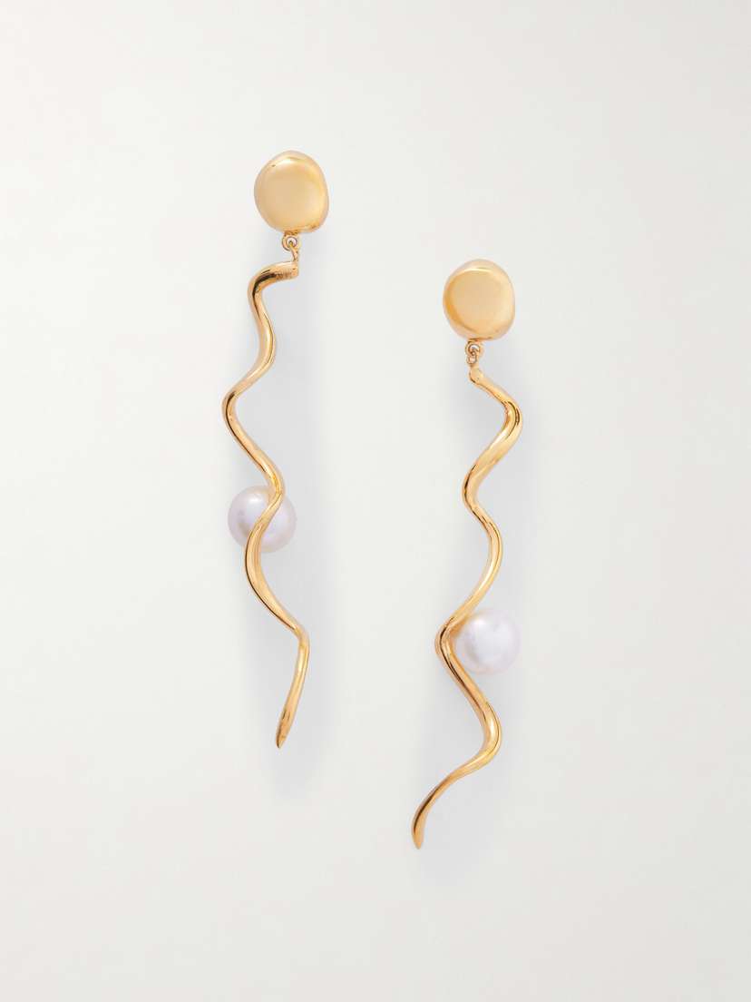 AGMES Teneille Recycled Gold Vermeil Pearl Earrings