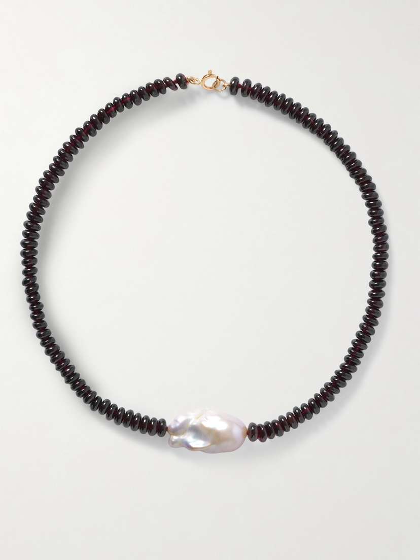 Loren Stewart Scarlet 14-karat Gold, Garnet And Pearl Necklace