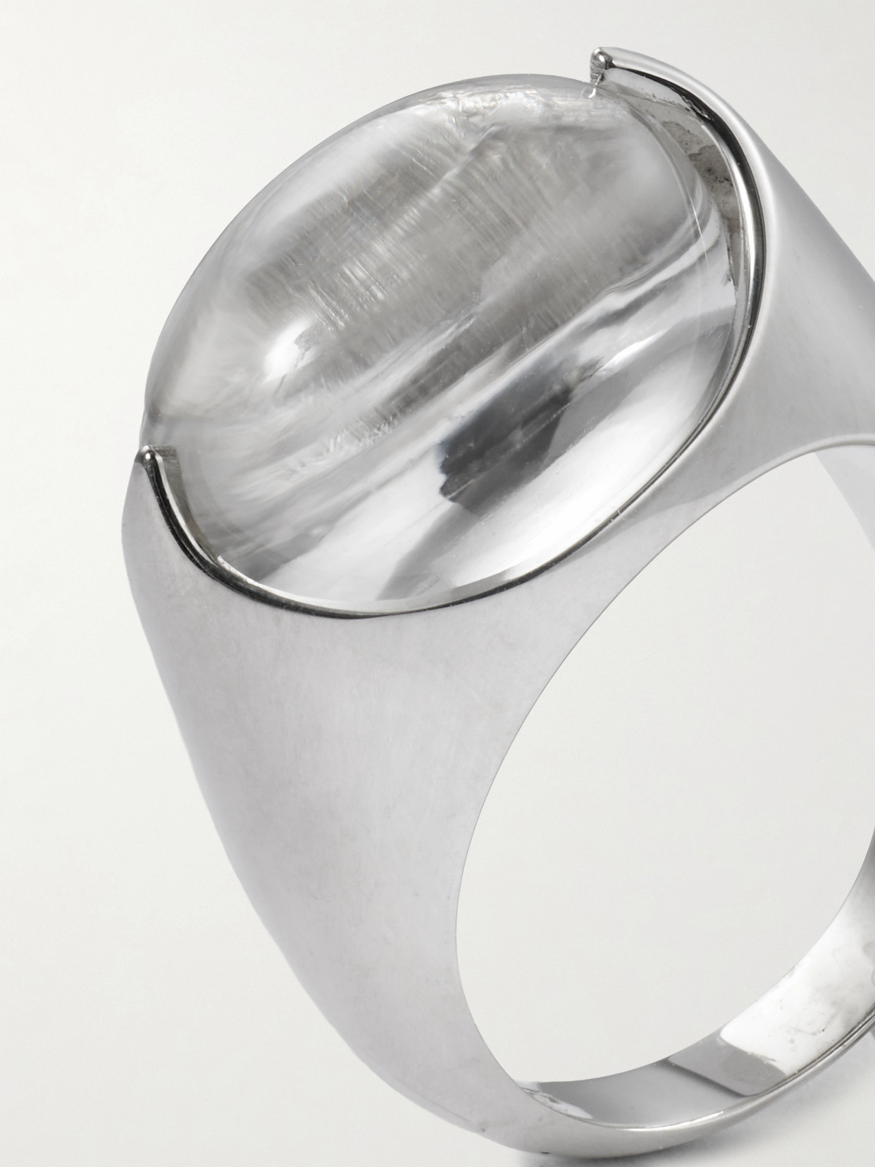 Loren Stewart Orb Sterling Silver Quartz Ring In Silver