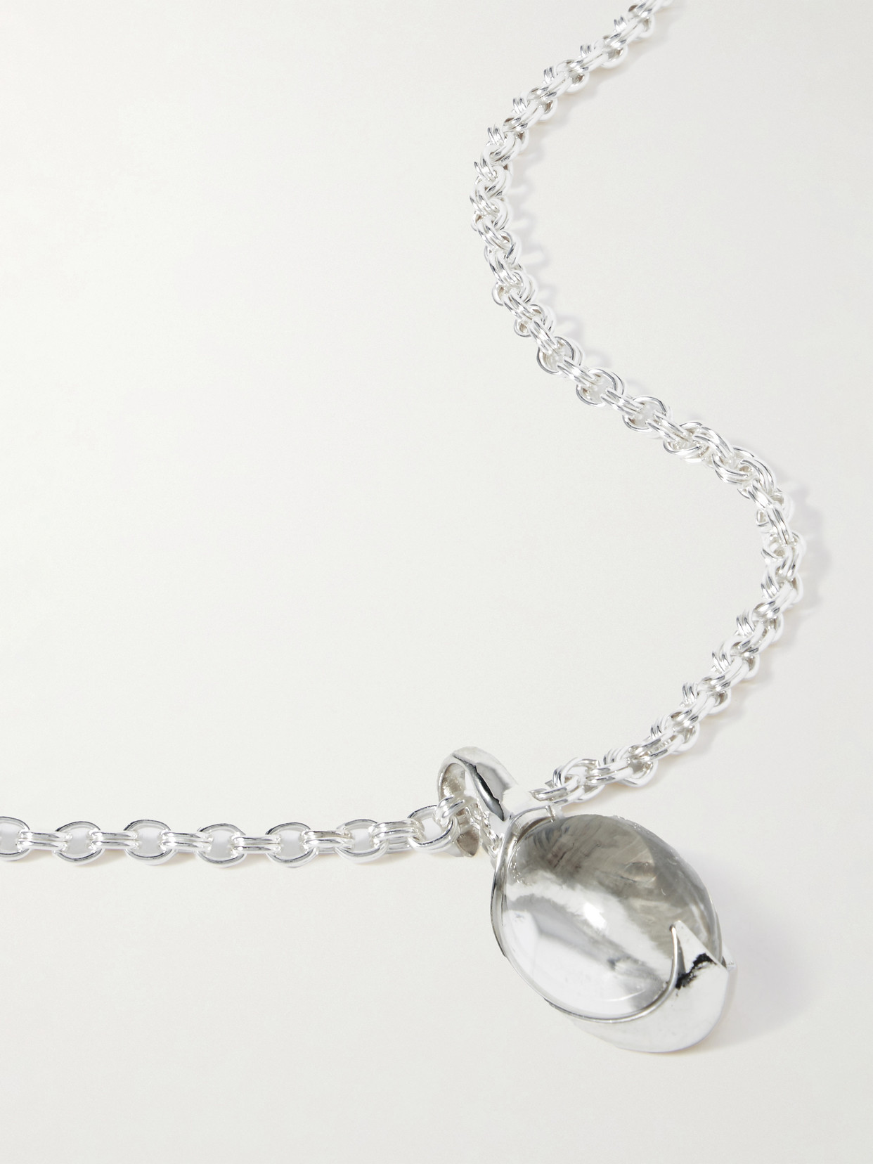 Loren Stewart Orb Sterling Silver Quartz Necklace In Gray